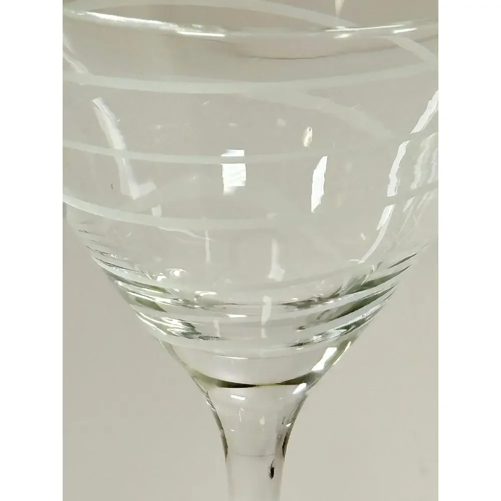 Mikasa Martini Etched Clear Crystal Glasses ~ Set of 2